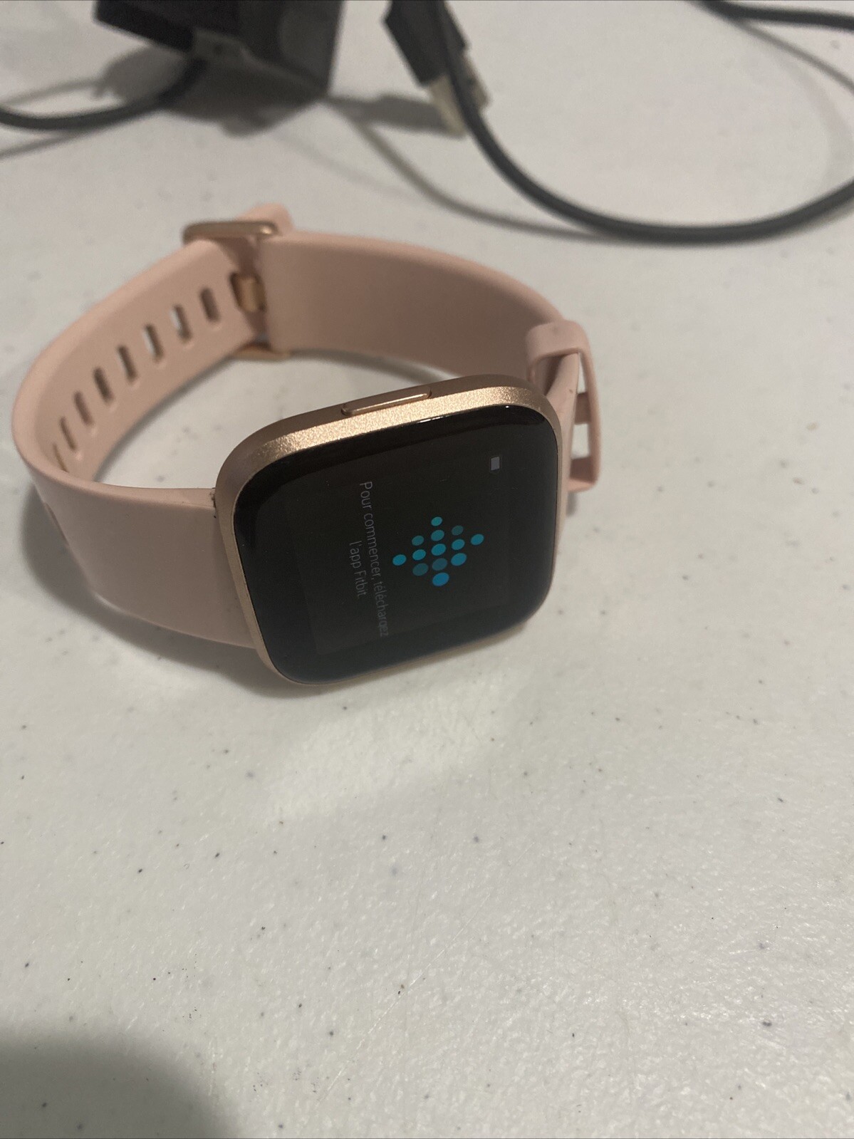 Fitbit Versa 2 Health & Fitness Smart Watch Copper Rose Pink Band FB507