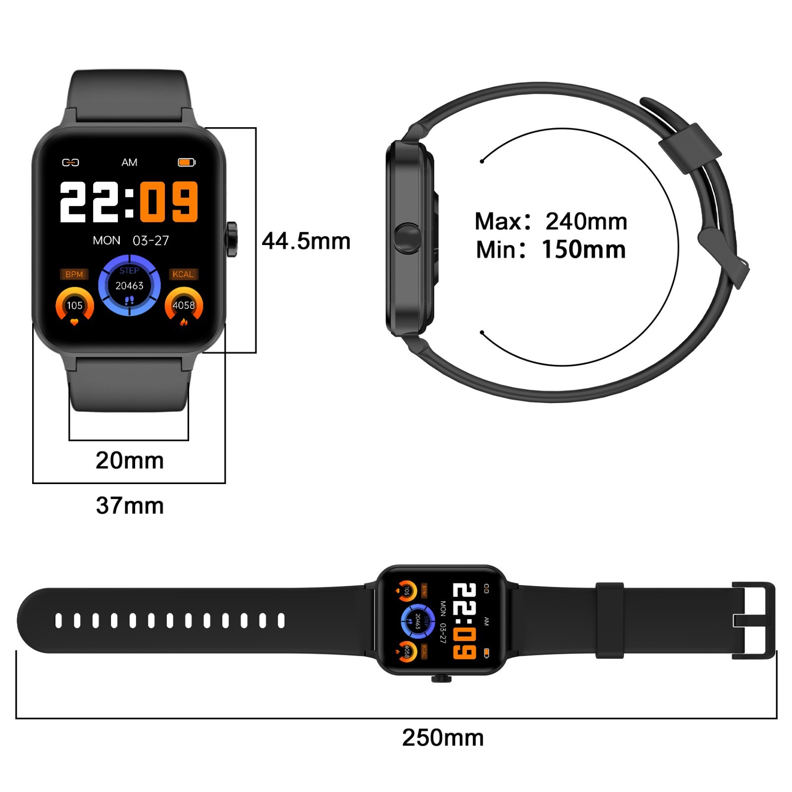 Smart Watch Heart Rate Sleep Monitor Waterproof Fitness Trackers 120+ Sports
