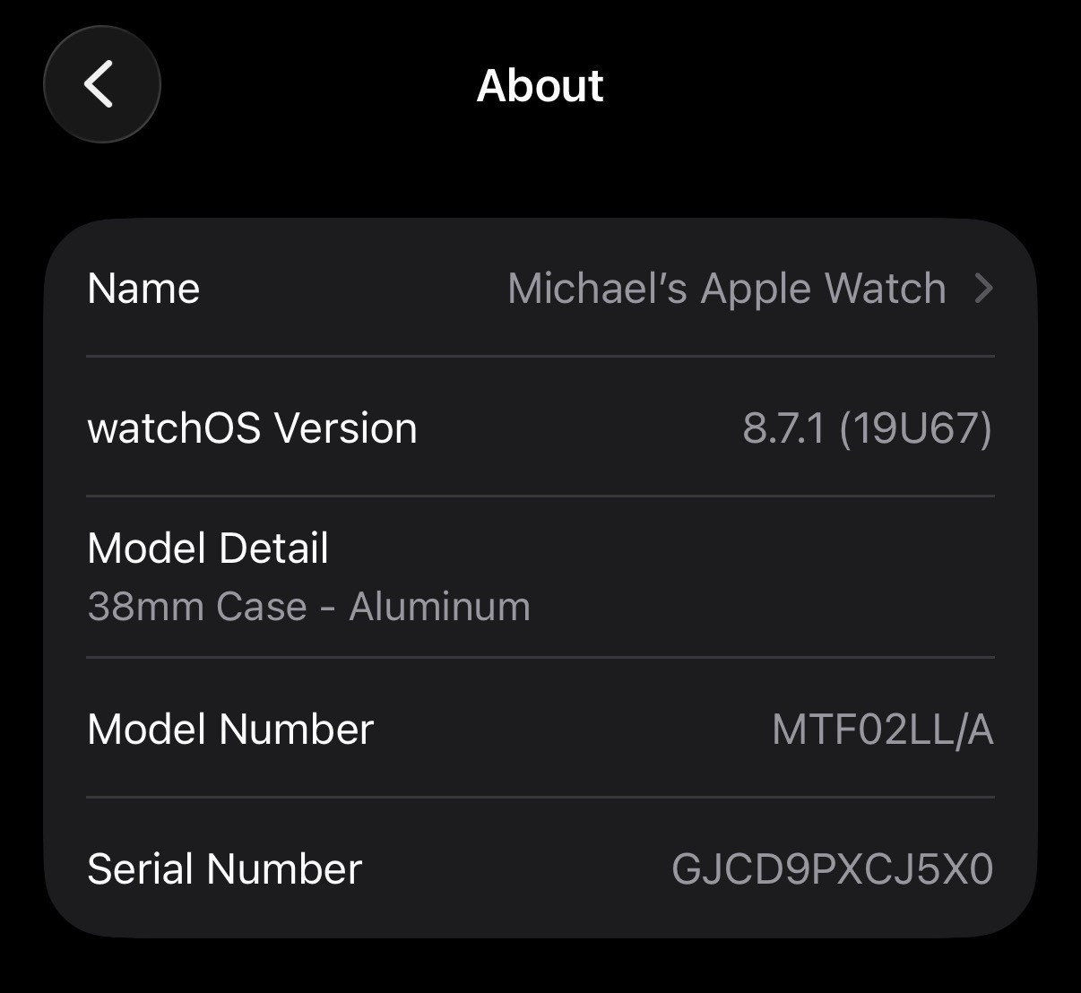 Apple Watch Series 3 – 38 mm – GPS Only – Used Good Condition