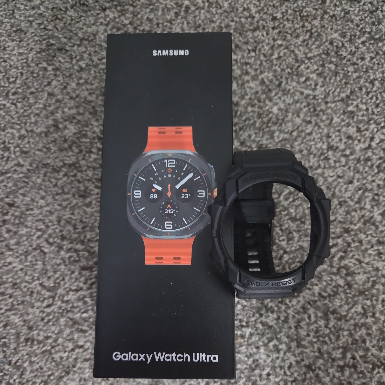 Samsung Galaxy Watch Ultra 47mm + Spigen Rugged Armor Pro + Box Excellent