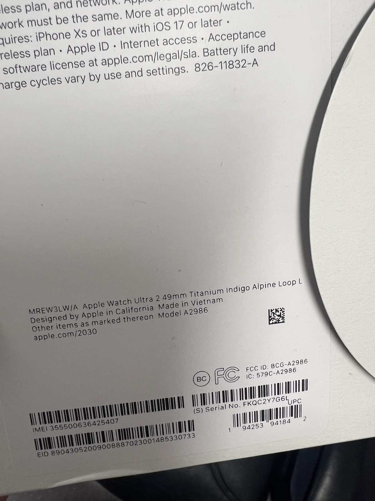 Apple Watch Ultra 2 49mm Titanium Indigo Alpine Loop