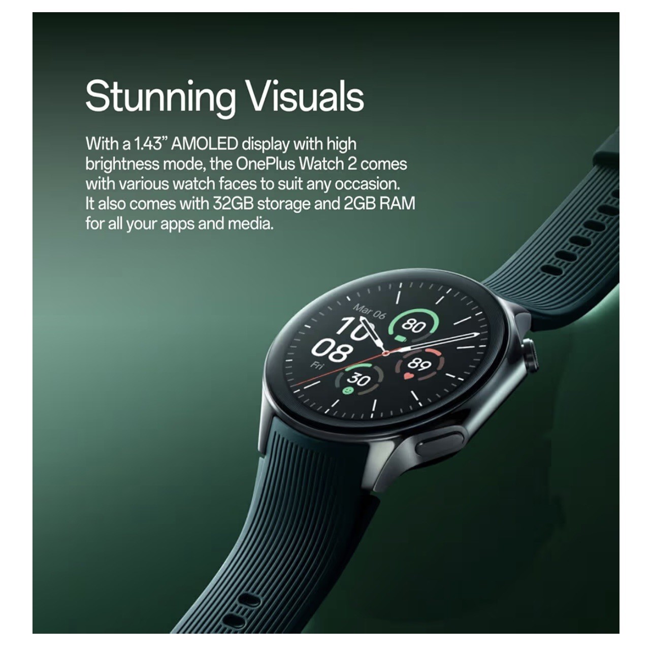 OnePlus Watch 2 – Black Steel – 32GB – OPWWE231 New Sealed