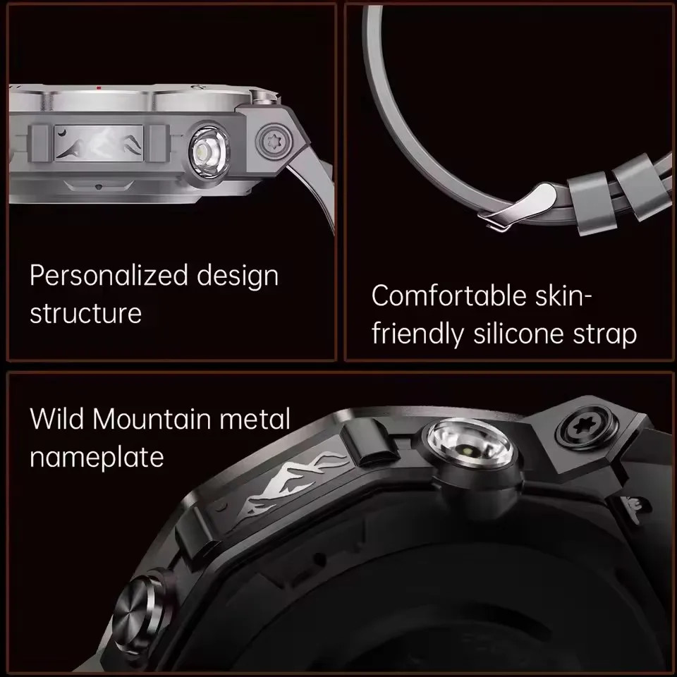 New T Rex 3 Ultra GPS Smart Watch Flashlight 5ATM Waterproof Compass Military