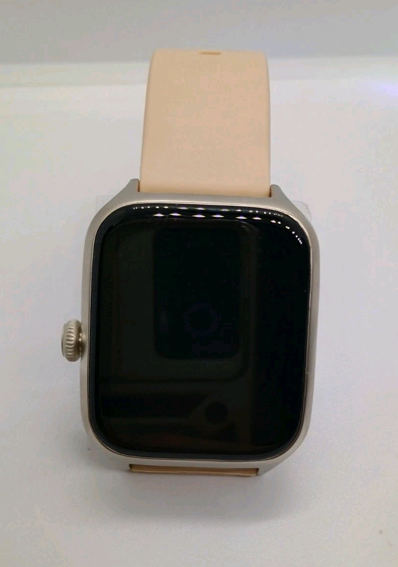 C20 Pro Smart Watch 45mm Gold Silicone Band Heart Rate Sleep Weather Music