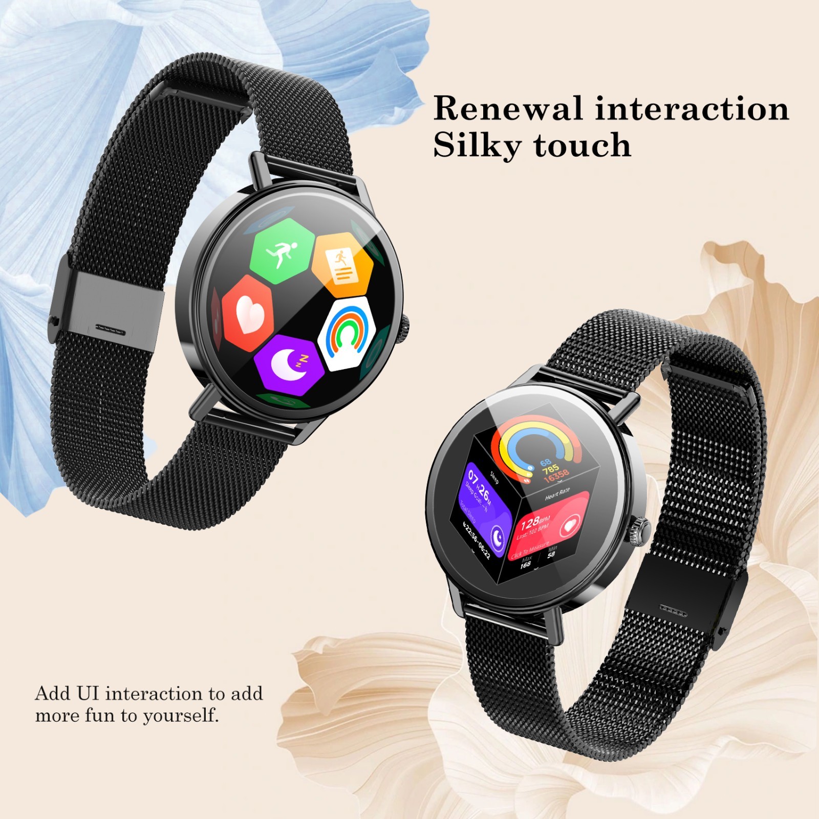 1.26″ TFT Smartwatch Women Ladies Fitness Tracker Smart Watches For iOS Android