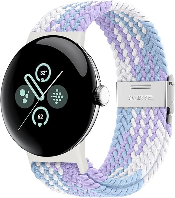 1 Pack Elastic Nylon Woven Sport Loop Compatible with Pixel Watch 41mm/45mm Men