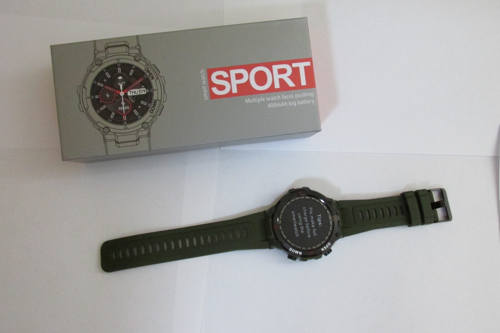 K22 400mAh Sport Smart Watch waterproof IP54-k22/IP68-K27 / Black Band