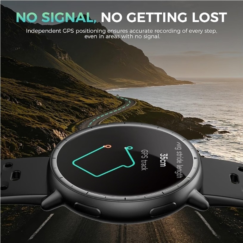 GPS Smart Watch , 1.32″ AMOLED Built-in GPS Fitness Tracker Bluetooth