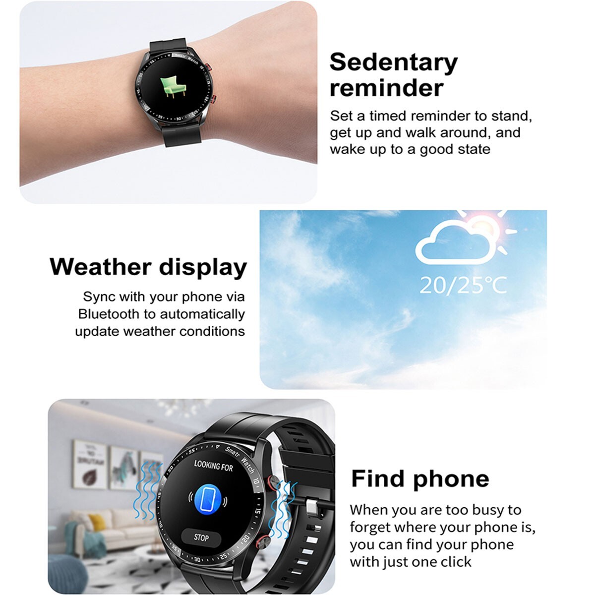 Smart Watch For Men/Women Waterproof Sports Watch Bluetooth Call iPhone Samsung