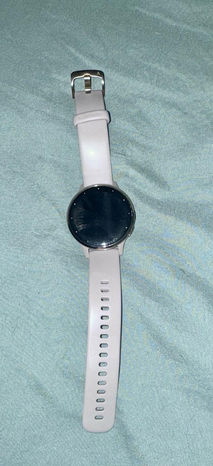 Garmin Venu 3S GPS Music Smartwatch 8GB 41mm Silver Aluminum Beige Band
