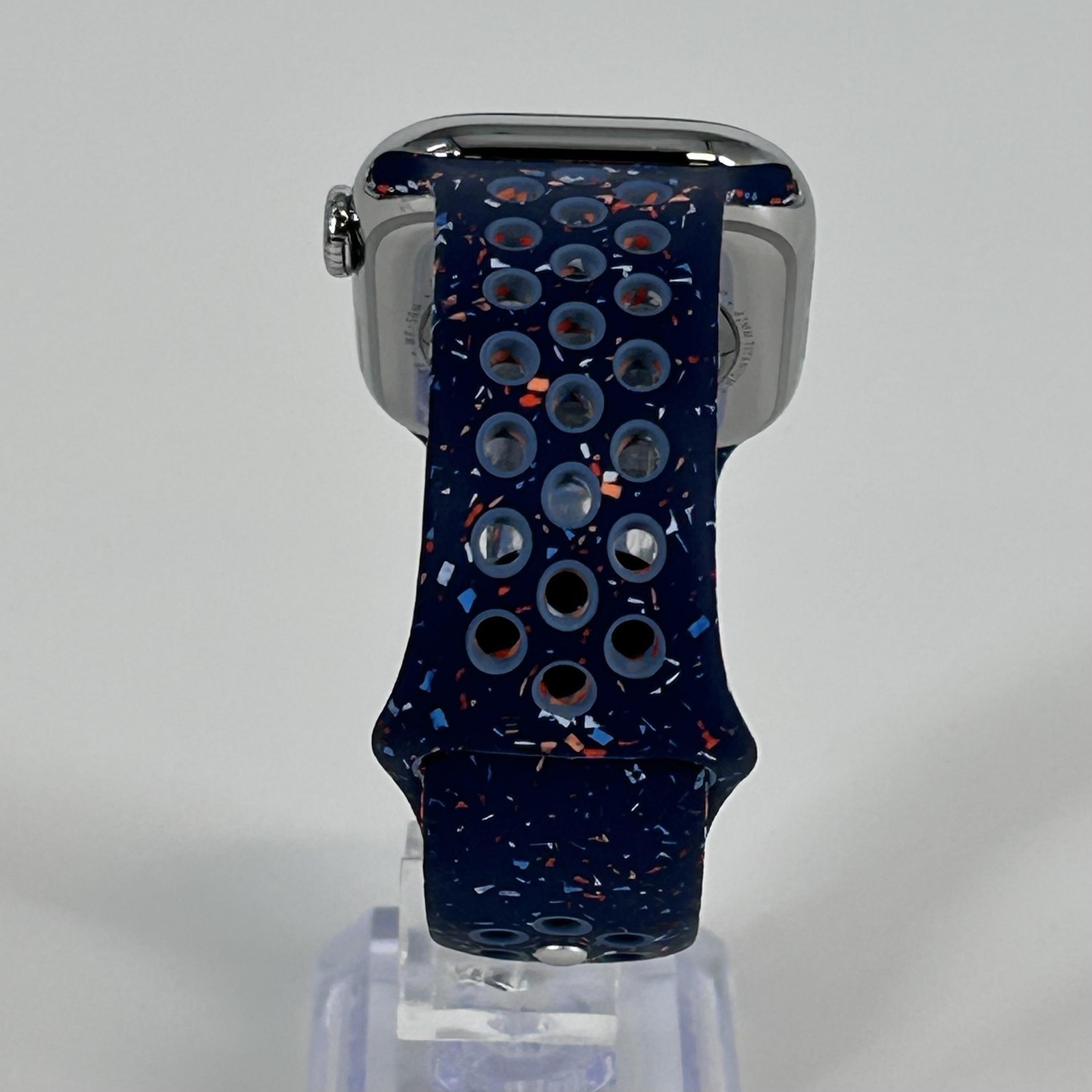 Apple Watch (Series 10) 42mm Silver Titanium (LTE) w/ Blue Nike Sport- Excellent