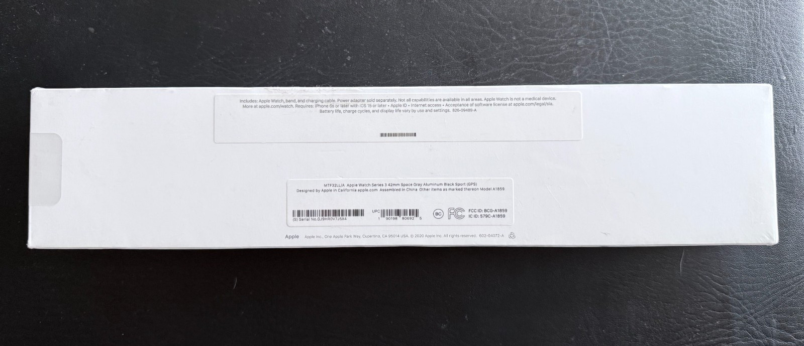 Apple Watch Series 3 42mm Space Gray Aluminum – Black Sports Band – New Sealed