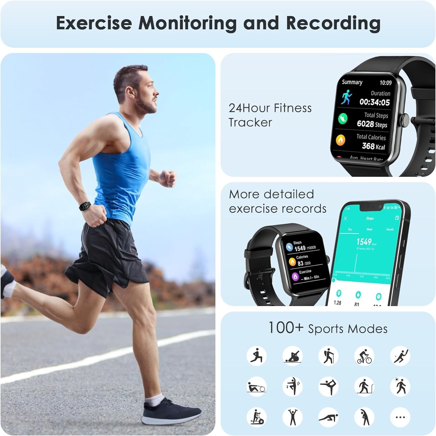Blackview Fitness Tracker Smart Watch 24/7 Heartrate Blood OXYGEN Pedometer IP68