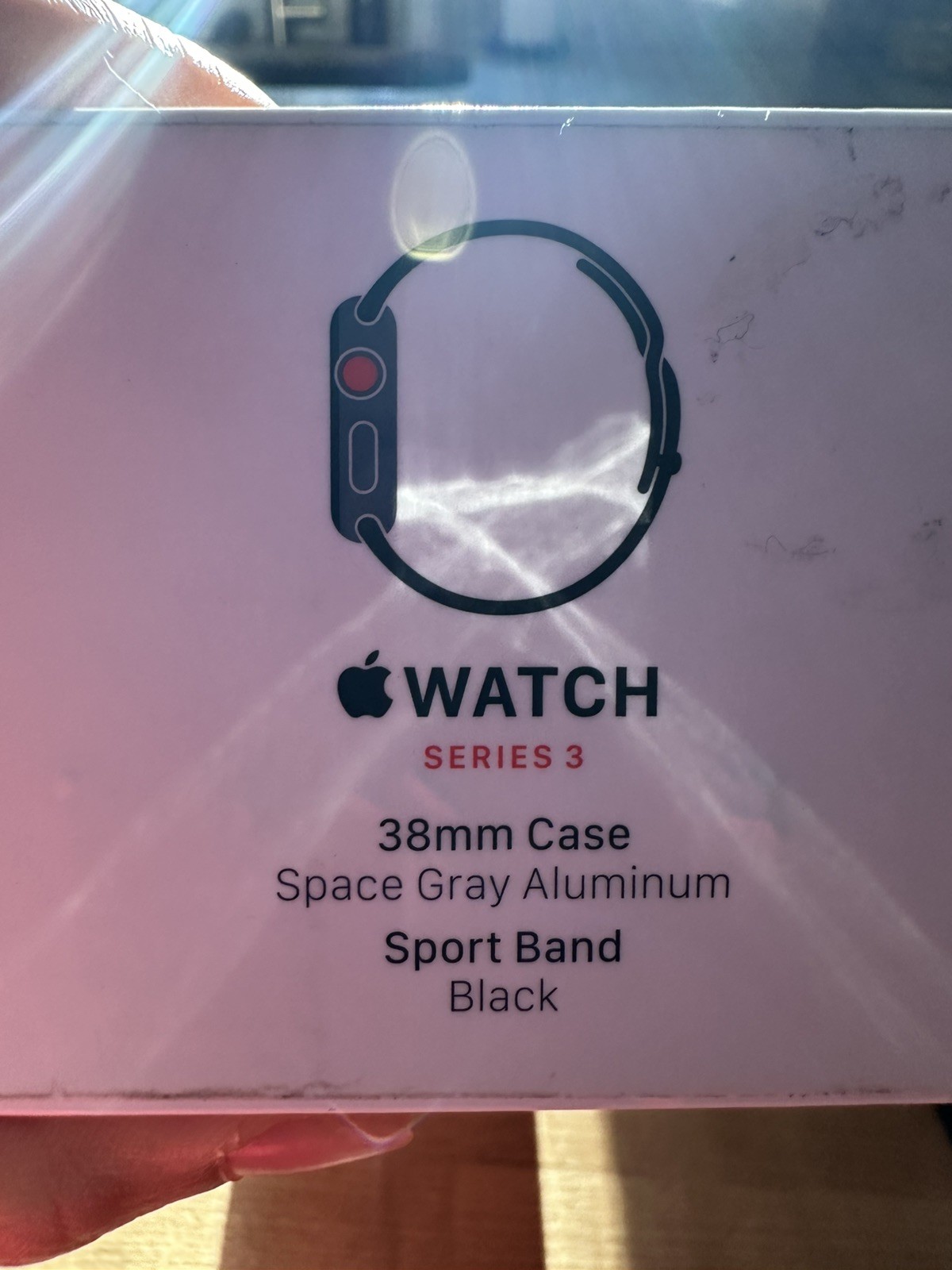 Apple iWatch 3 38 mm Black Aluminum Case Black Sport Band GPS + Cellular EUC