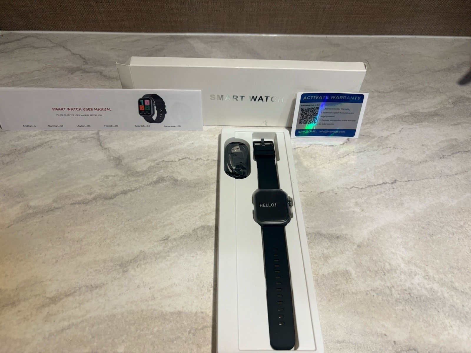 HOMOGO Smart Watches for Men Women, 1000mAh Battery Life medium, Black