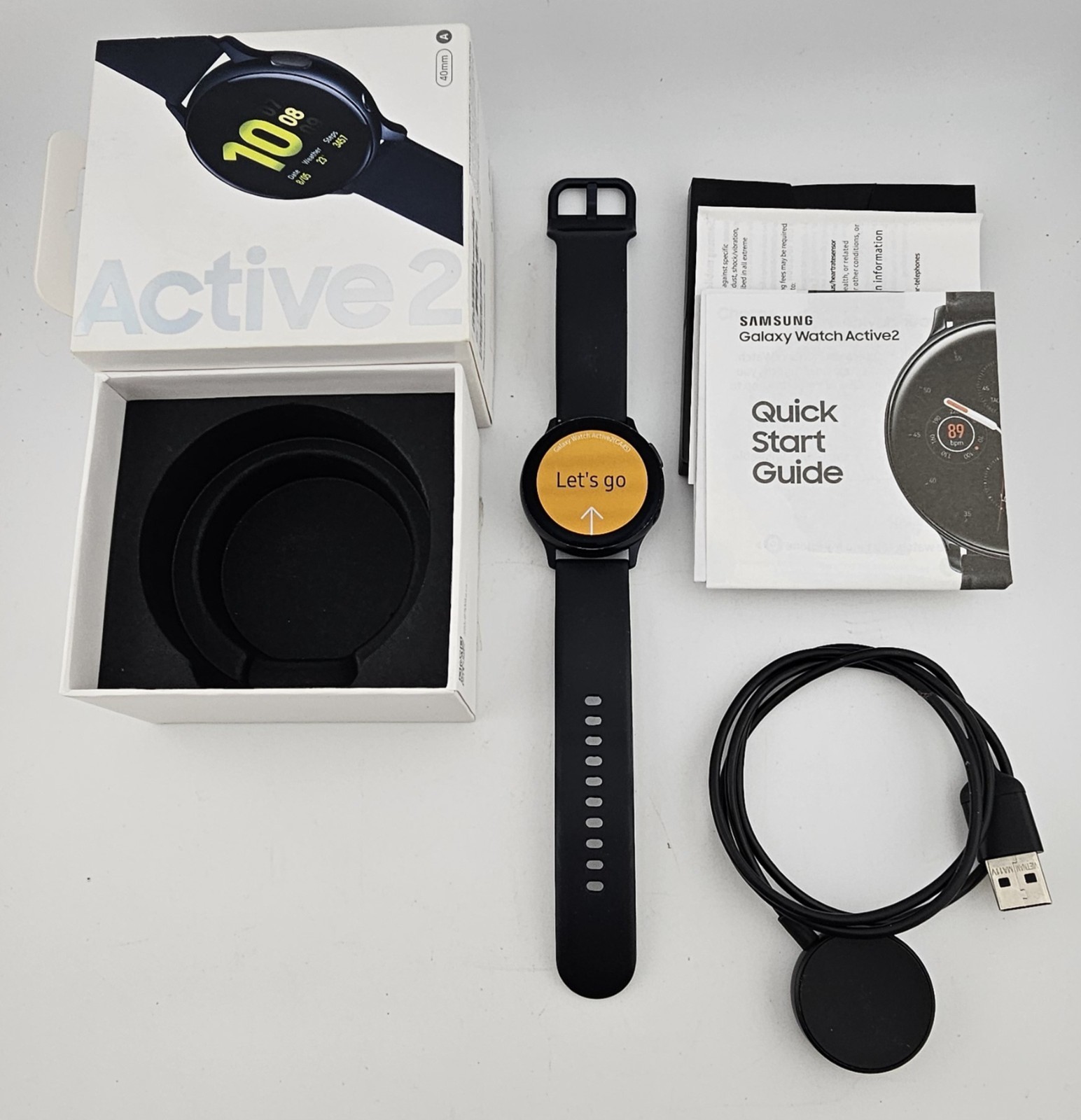 Samsung Galaxy Watch Active 2 Black, SM-R830 40mm / Tested – Working