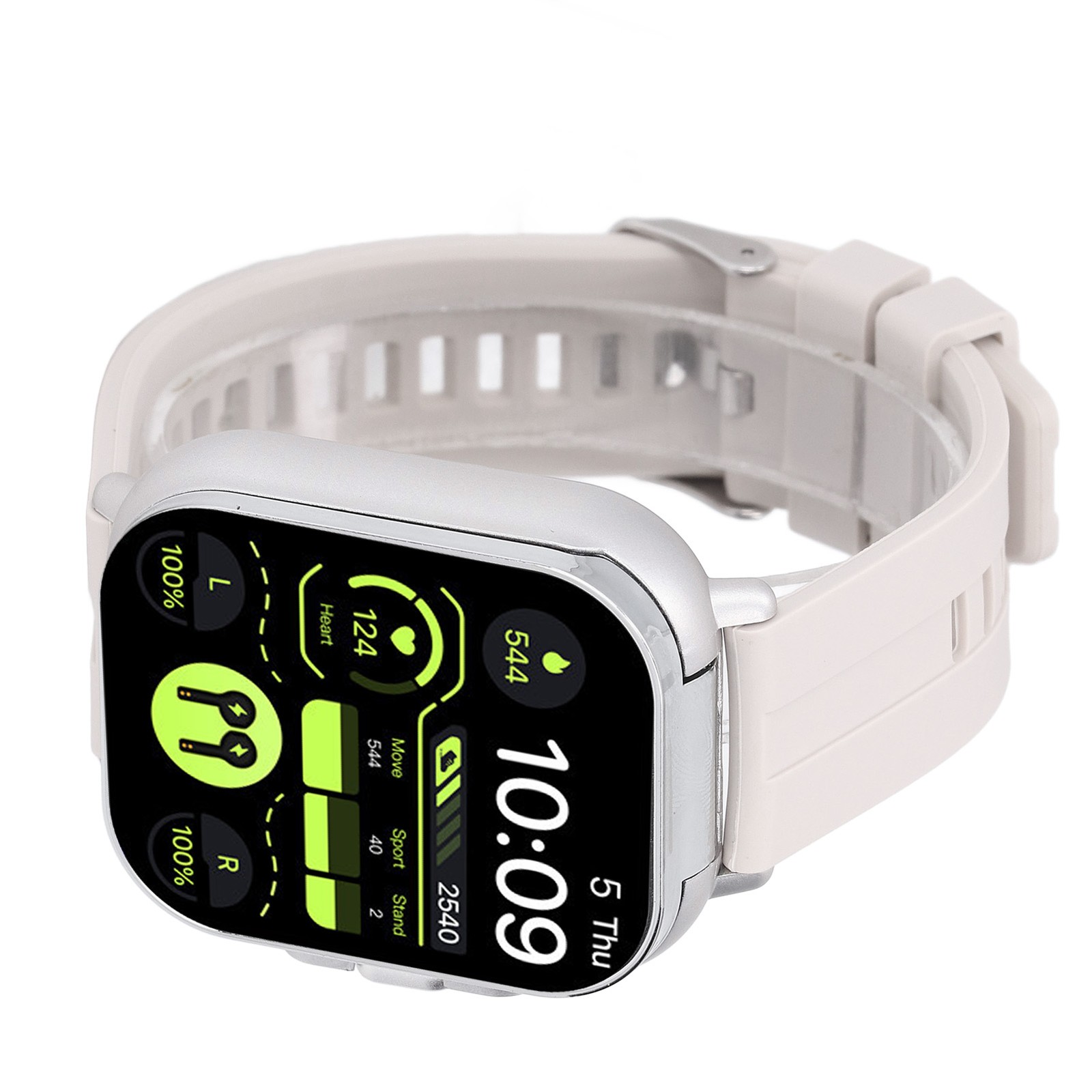 2 In 1 Smart Watch With Earbuds 2.01 Inch HD Touch Screen Bluetooth Call Fi XYJM