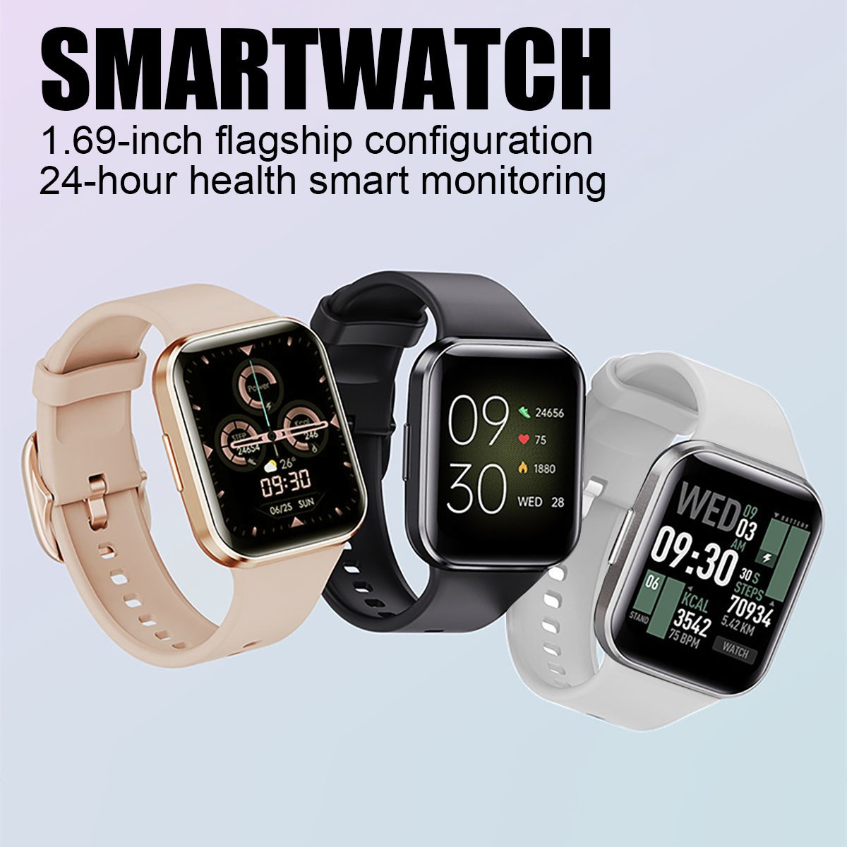 Fitness Watch w 25 Sport Modes Heart Rate Blood Oxygen Monitor Long Battery Life