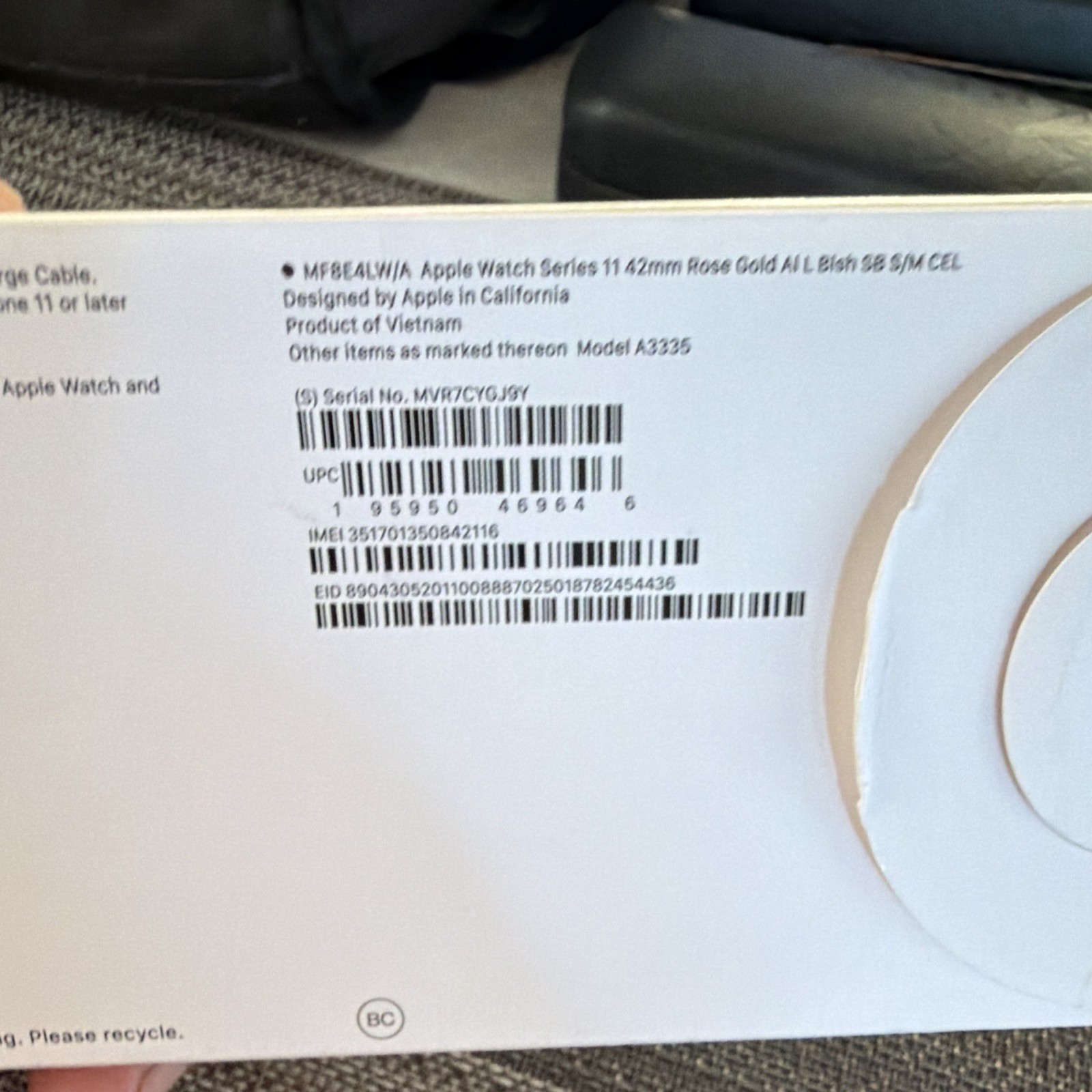 Apple Watch Series 11 Cellular 42mm Rose Gold Aluminum Beige Band 32GB