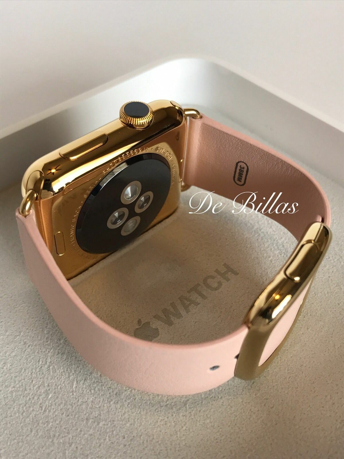 24K Gold Plated 42MM Apple Watch SERIES 2 ROSE Modern Leather Buckle Small/M