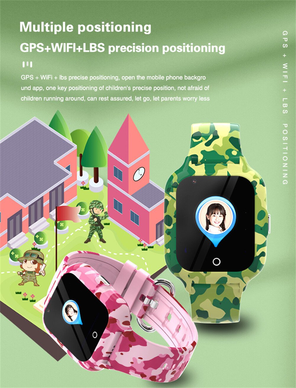 4G Smart Watch Kids Phone Smartwatch with Position Tracker Video Camera Call