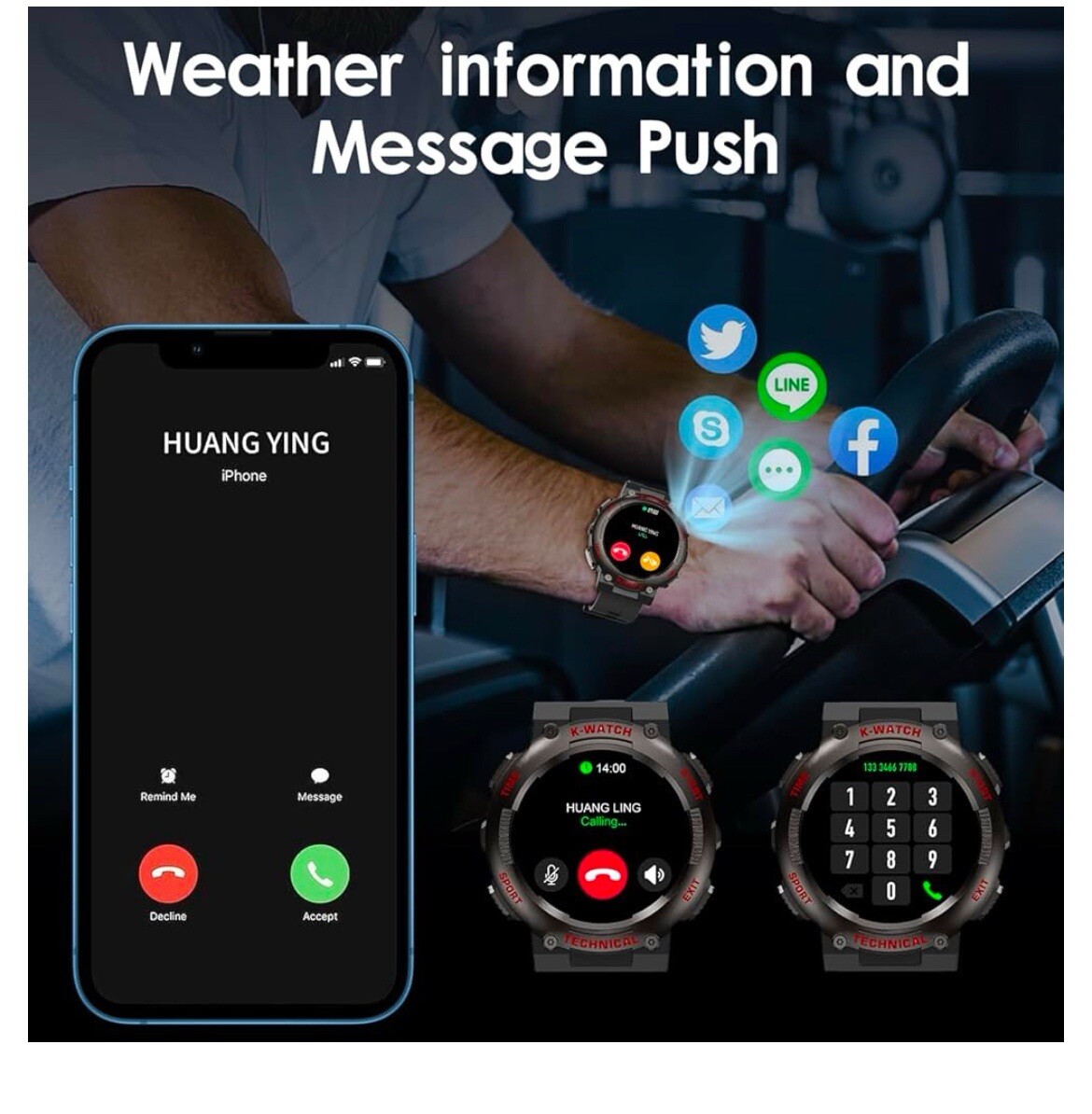 KINGSTAR Fitness Tracker Watch, 1.4 Full Touch Smart Watch For Android IP68 WP