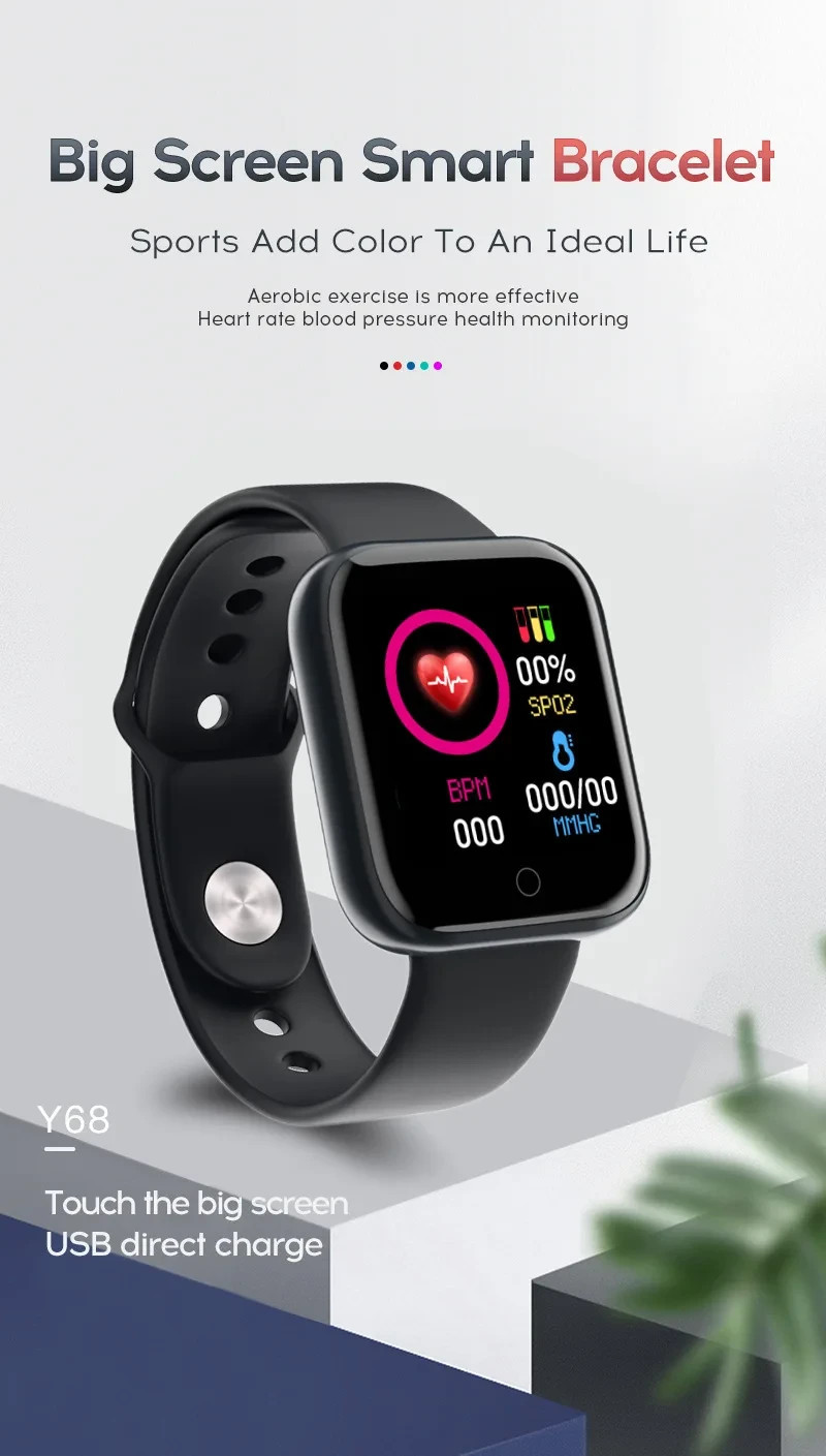 Smart Watch Men Women Waterproof Heart Rate Monitor for iPhone Android Free ship