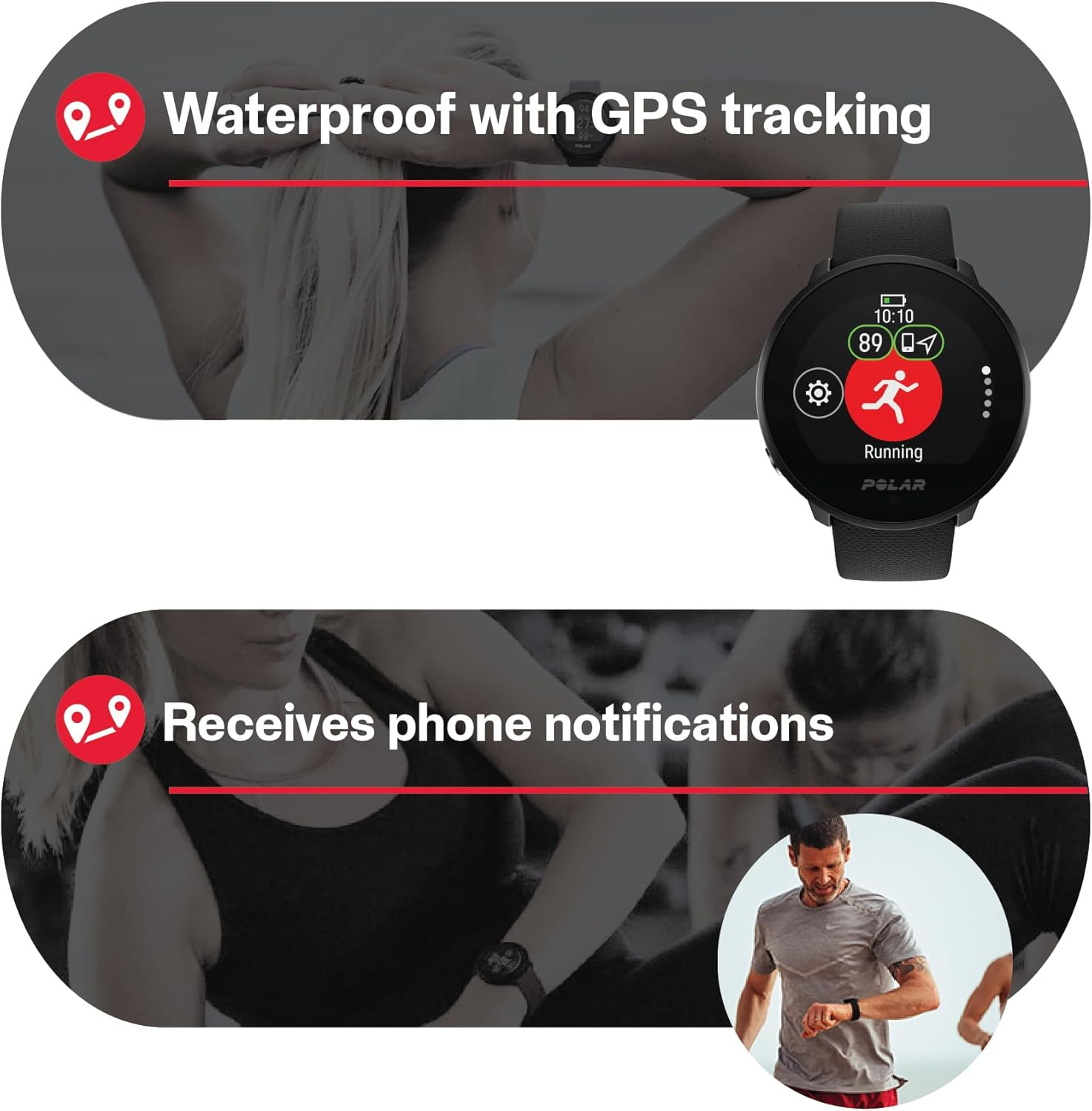 Unite Waterproof Fitness Watch (Includes Wrist-Based Heart Rate and Sleep Tracki
