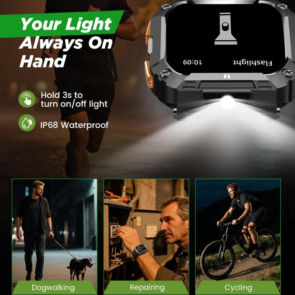 2025 Military Smart Watch (Answer/Make Call) For Men’s Sport Smartwatch 1000mAh