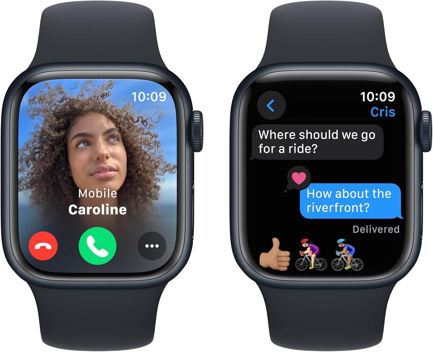 Apple Watch Series 9 GPS 45mm （2024） Aluminum Case with Midnight Sport Band M/L