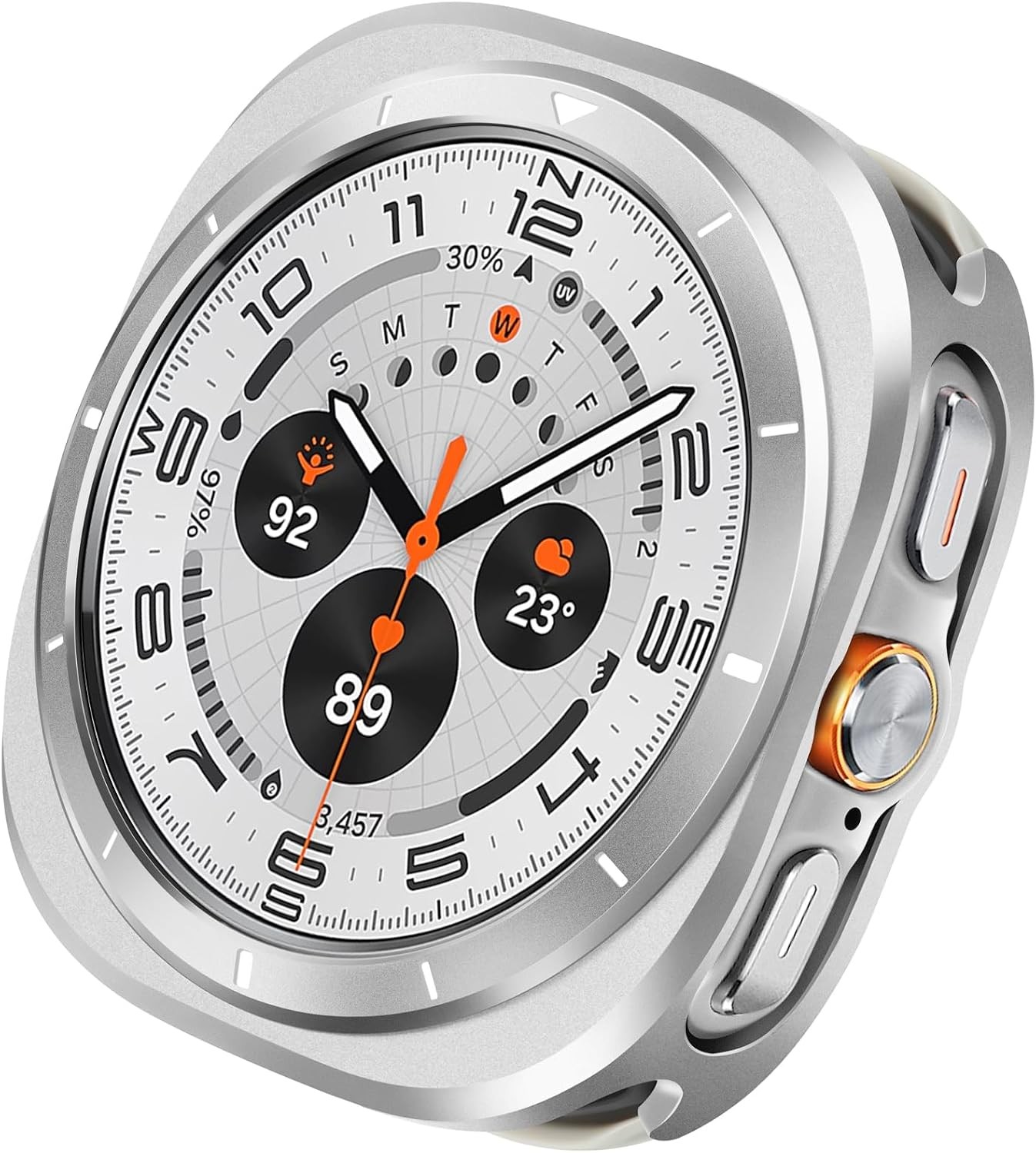 Metal Case For Samsung Galaxy Watch Ultra 47mm, Rugged Thin Hard Frame