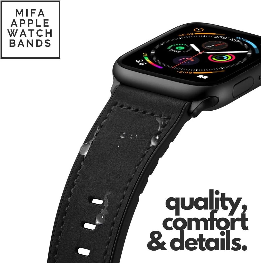 Leather Silicone Hybrid Band for Apple Watch Ultra 49mm 46mm 45mm 44mm 42mm