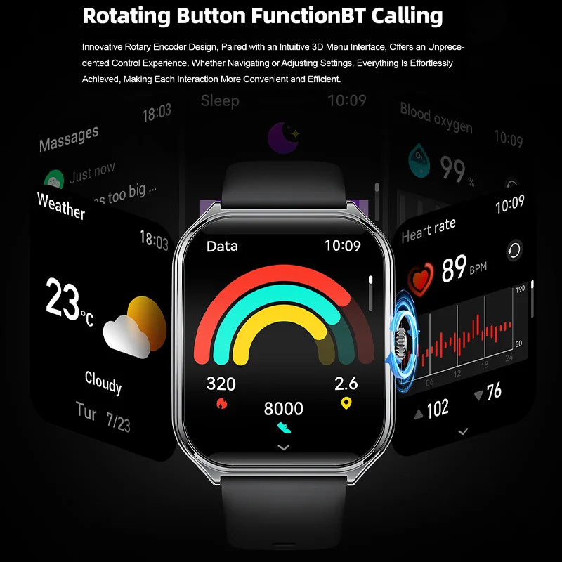 2025 New 7.5MM Ultra Thin Smart Watch Men 1.96″AMOLED Screen Always Show Time