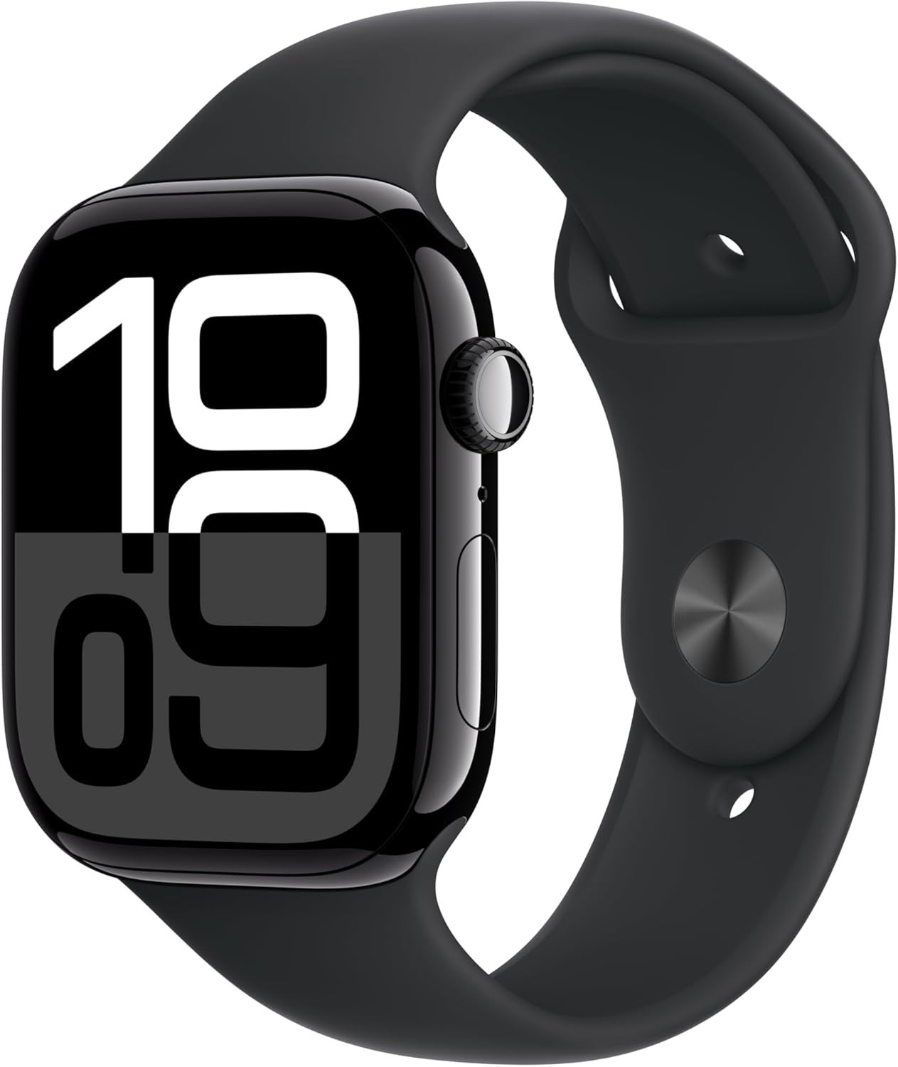 Apple Watch Series 10 GPS 46mm Aluminum Case with Black Sport Band – M/L – Jet B
