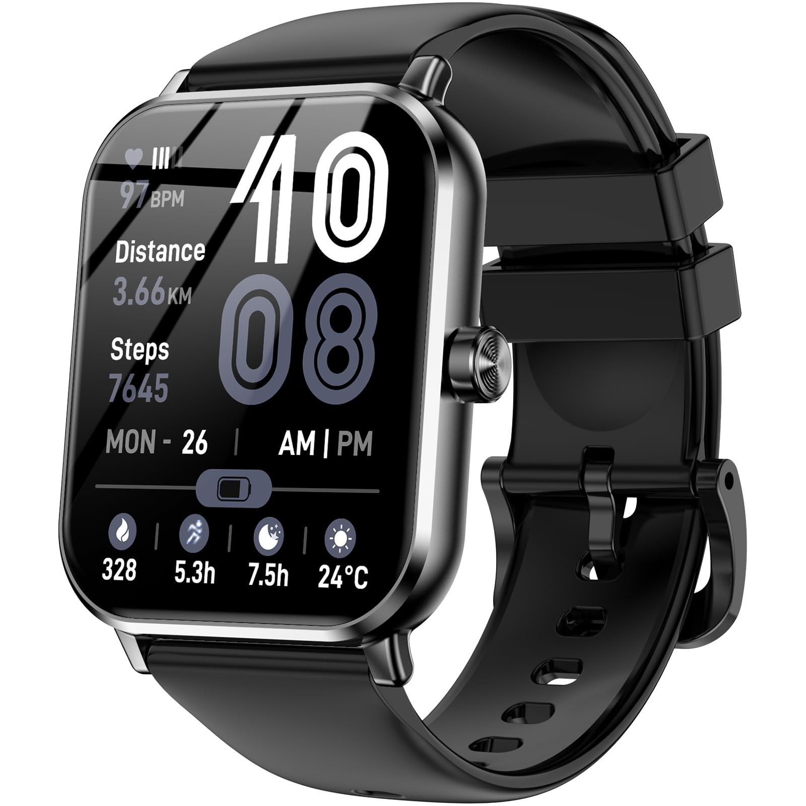 1.83″ HD Touch Screen Smart Watch, Bluetooth Call, IP68 Waterproof, 130+ Sport M