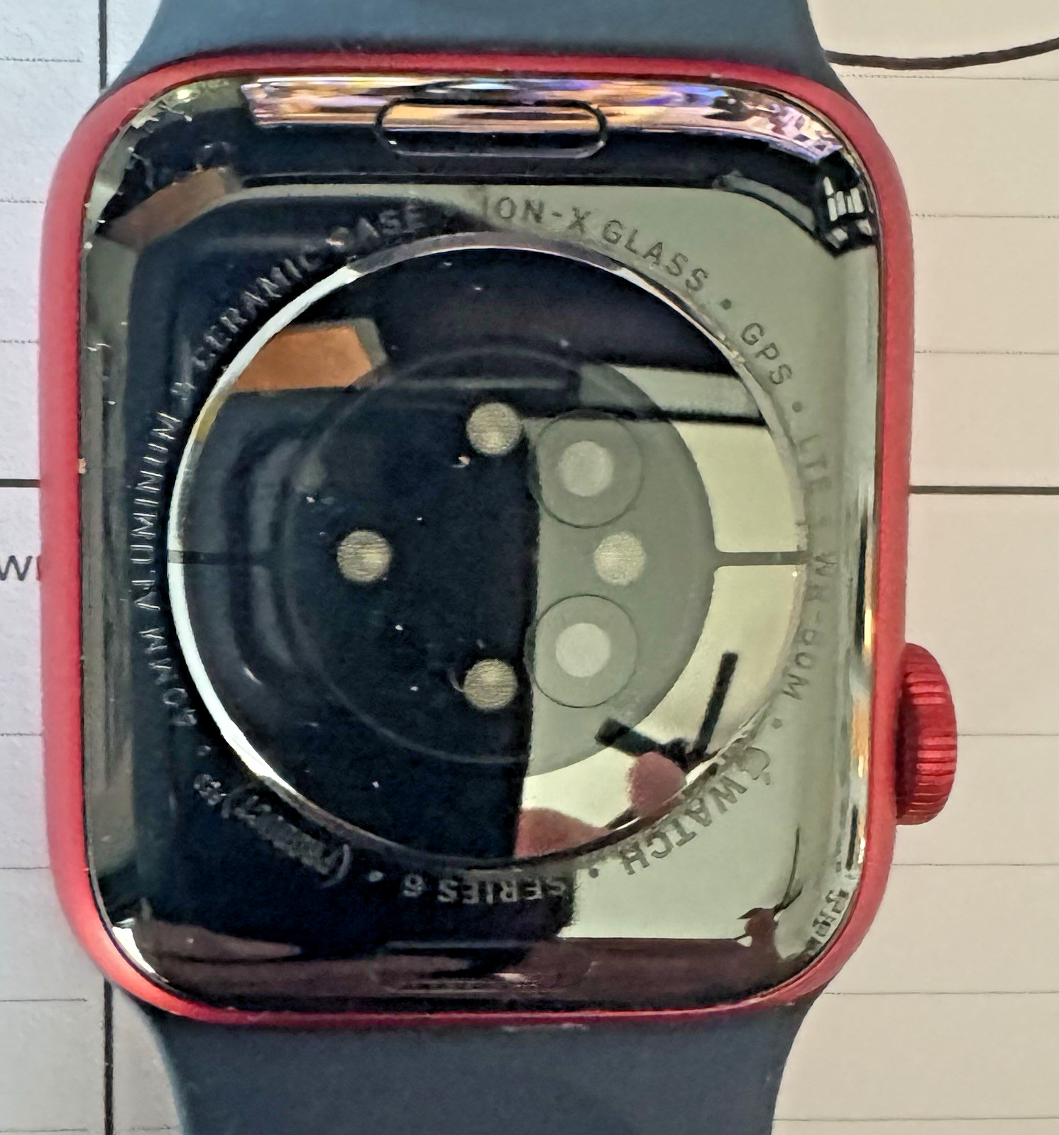 Apple Watch Series 6 Red Case/Blue Band (CONDITION UNKNOWN — SEE DESCRIPTION)