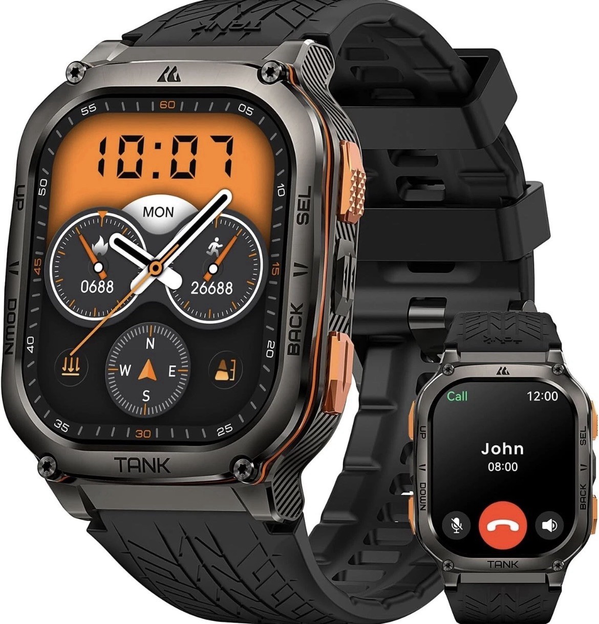 AMAZTIM TANK M3 Military Grade Smart Watch 1.96″ Screen Men Extra-long Battery
