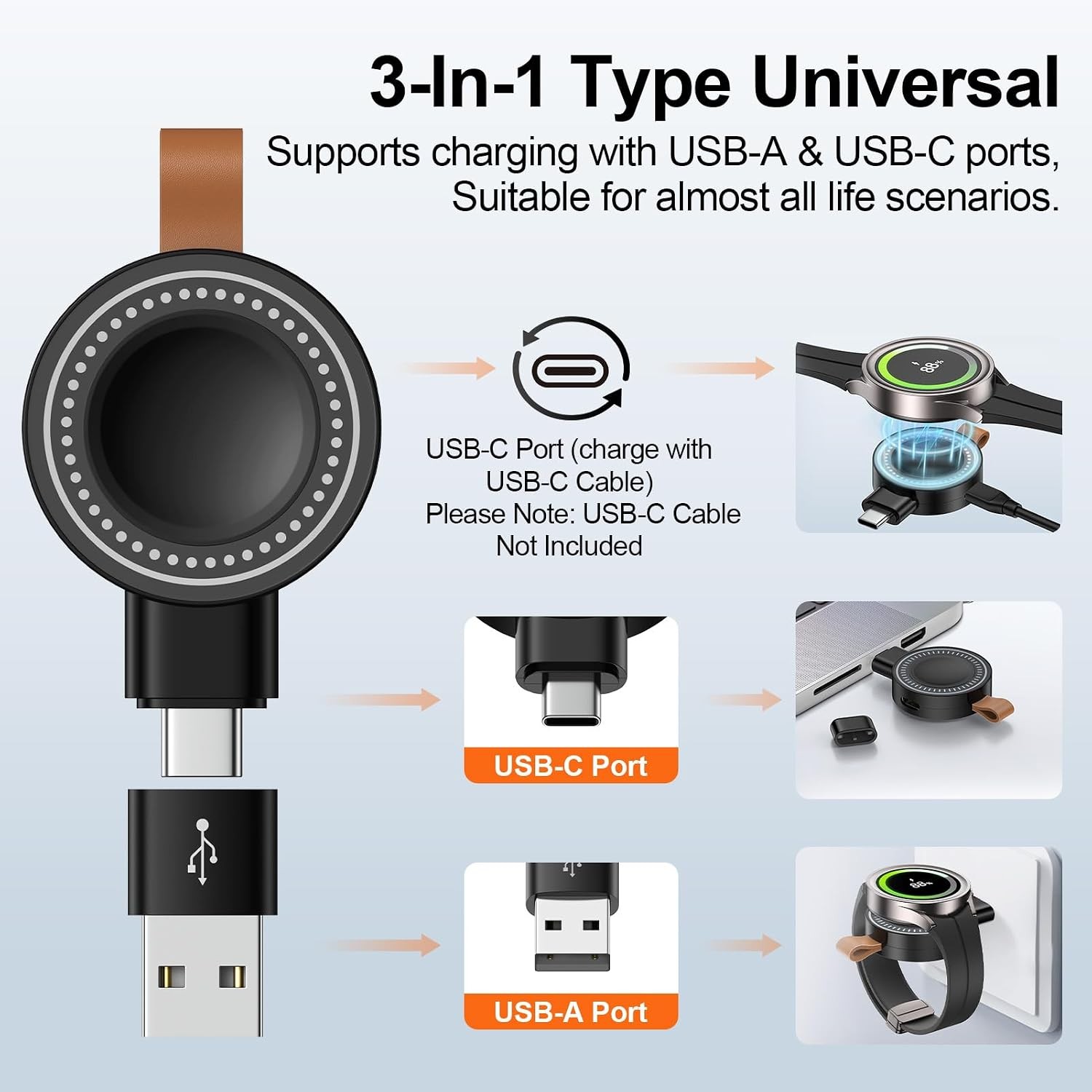 Samsung Watch Charger for Galaxy Watch 8 7 Ultra 6 5 4 Classic Magnetic USB C