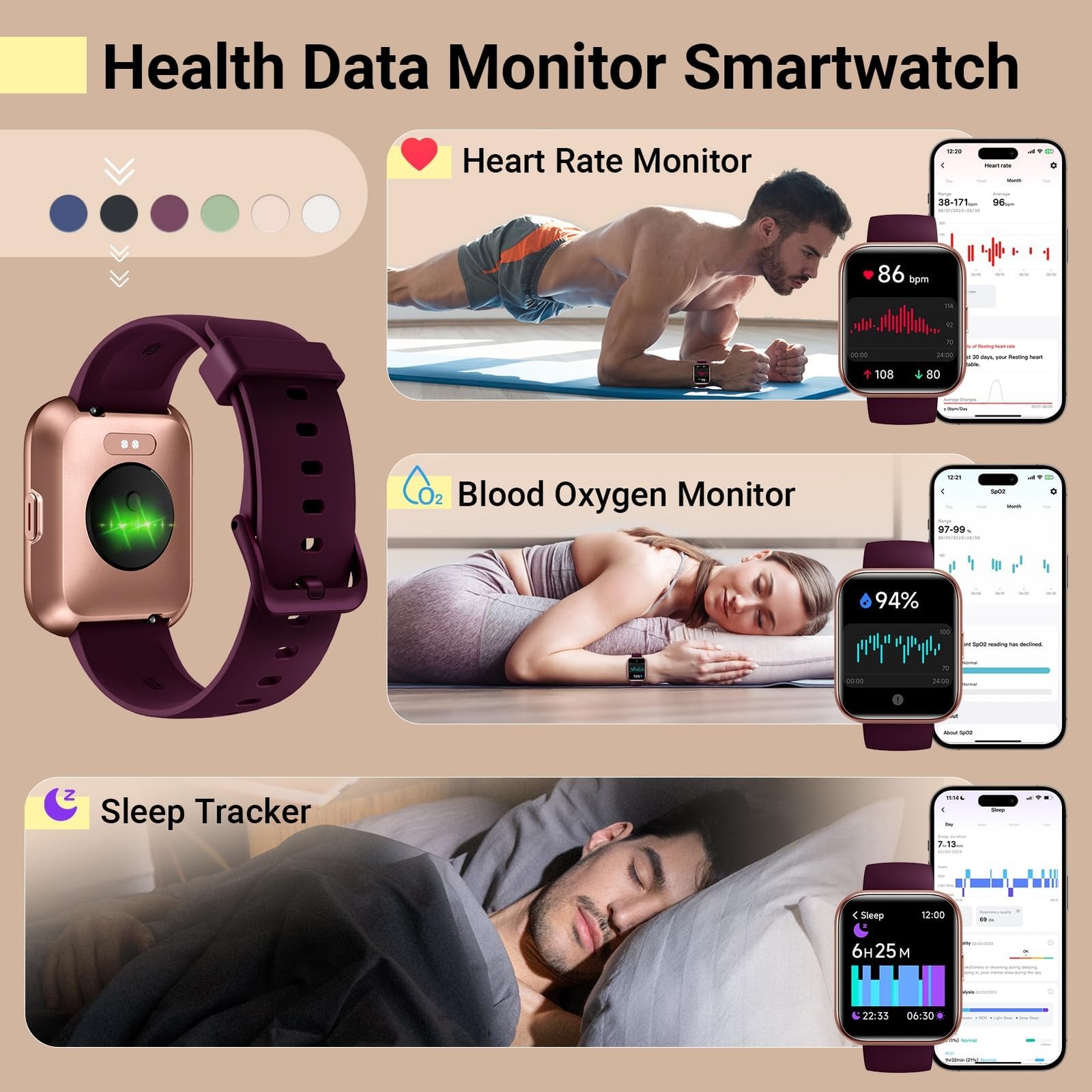 for , with Android & iPhone, 1.8” Fitness Tracker with Alexa, & Notification…