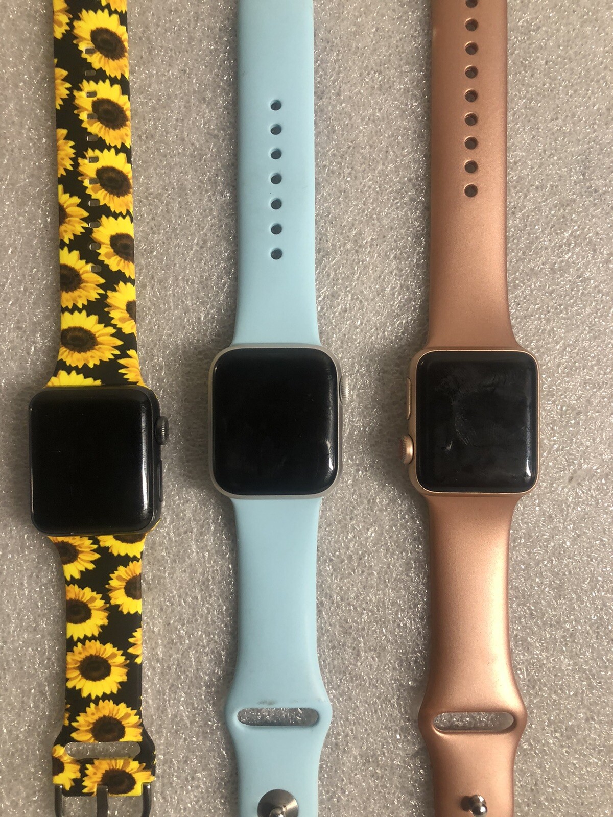 `Lot of 3 Apple Watch Series 6 & 3 – 38mm Parts Or Repair