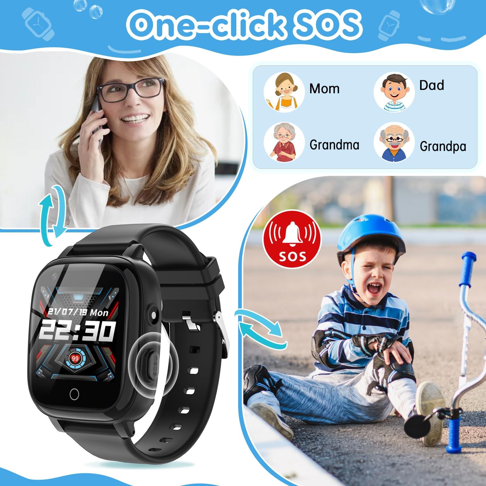 Cjc 4G Smart Watch Kids Gps Tracker Globally Applicable Texting And Calling