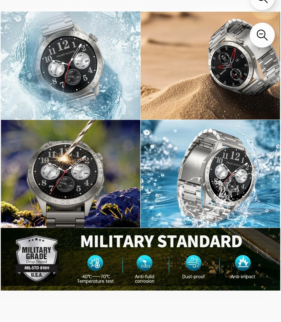 Smart Watch for Men(Answer/Dial Calls), 1.43” AMOLED/100 Sports Modes, 5ATM