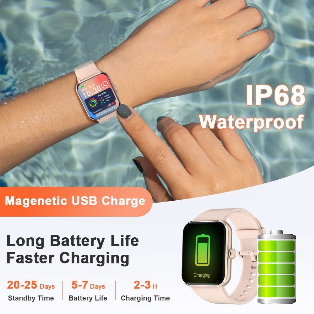 Ladys Smart Watch Women Fitness Tracker Blood Pressure Heart Rate Sport Watches