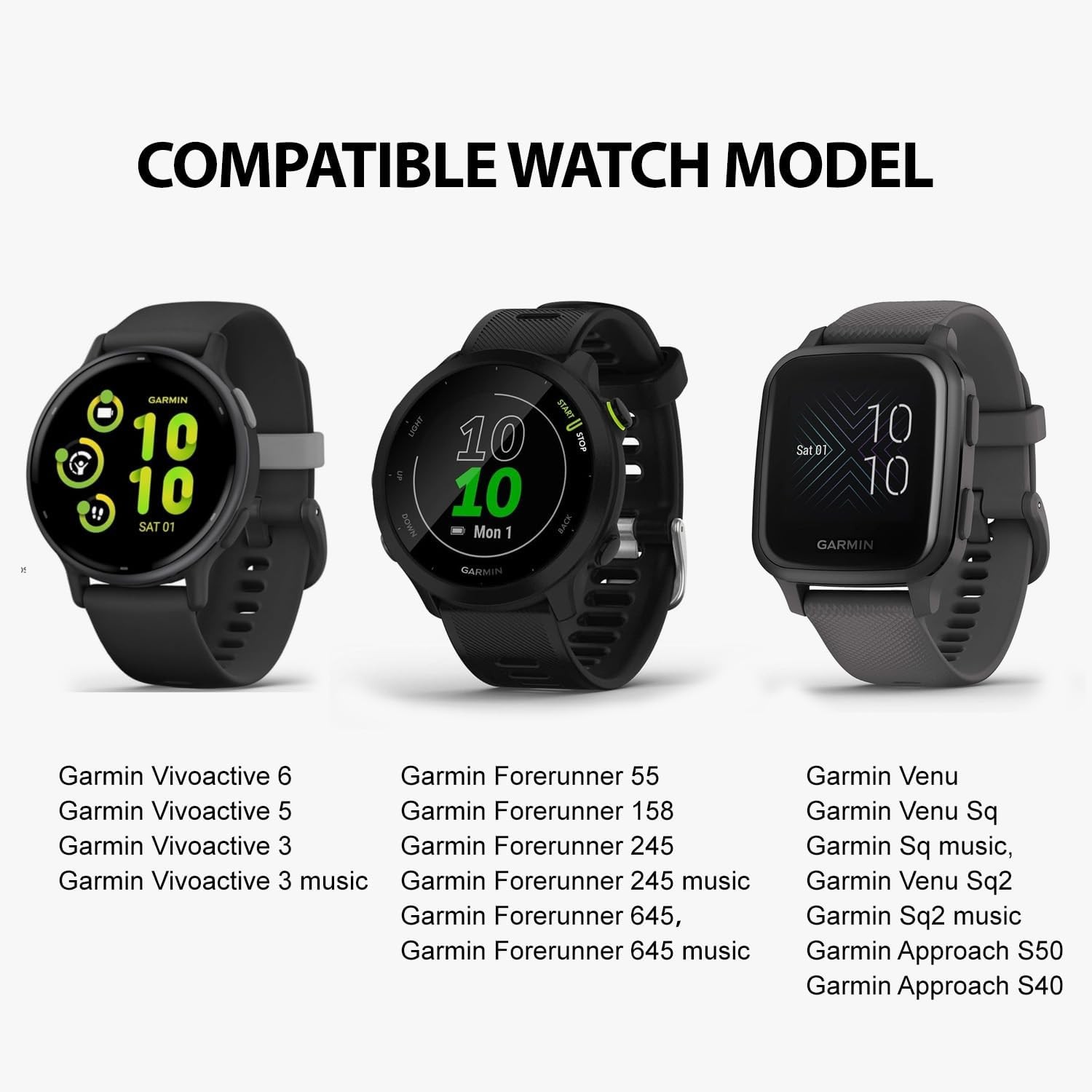20mm Soft Silicone Strap Compatible with Garmin Vivoactive 5, 6