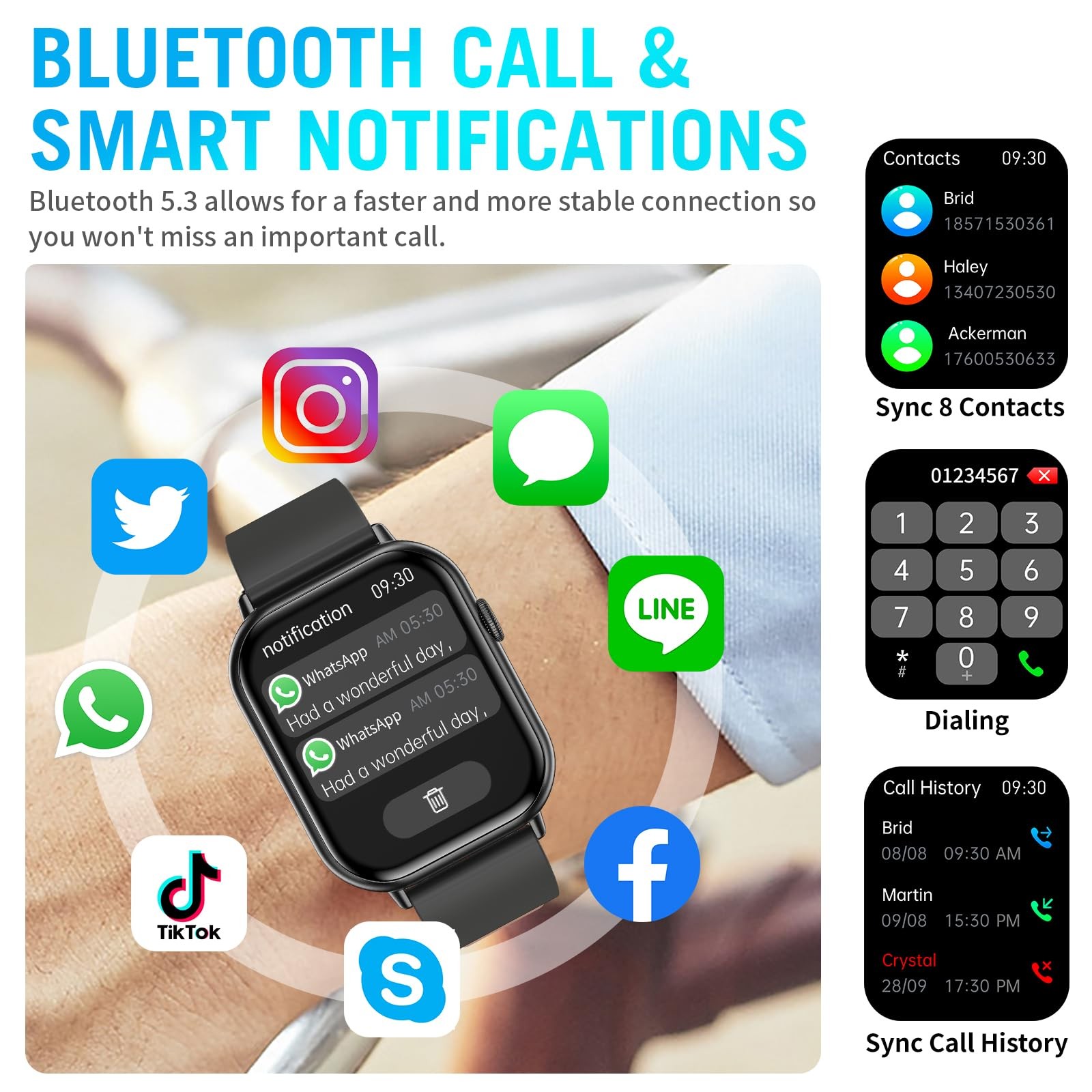 Smart Watches for Men Women (Answer/Make ), 2.01″ HD Screen Fitness Tracker W…
