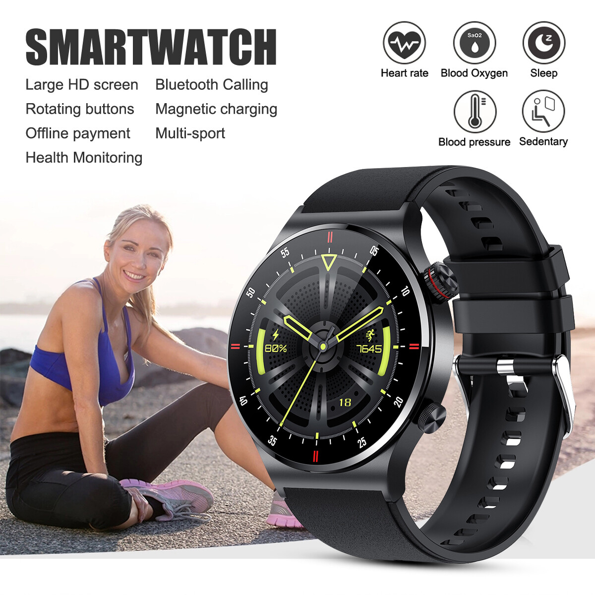 Bluetooth Talking Smart Watch NFC New Waterproof HD Screen For Android IOS Syste