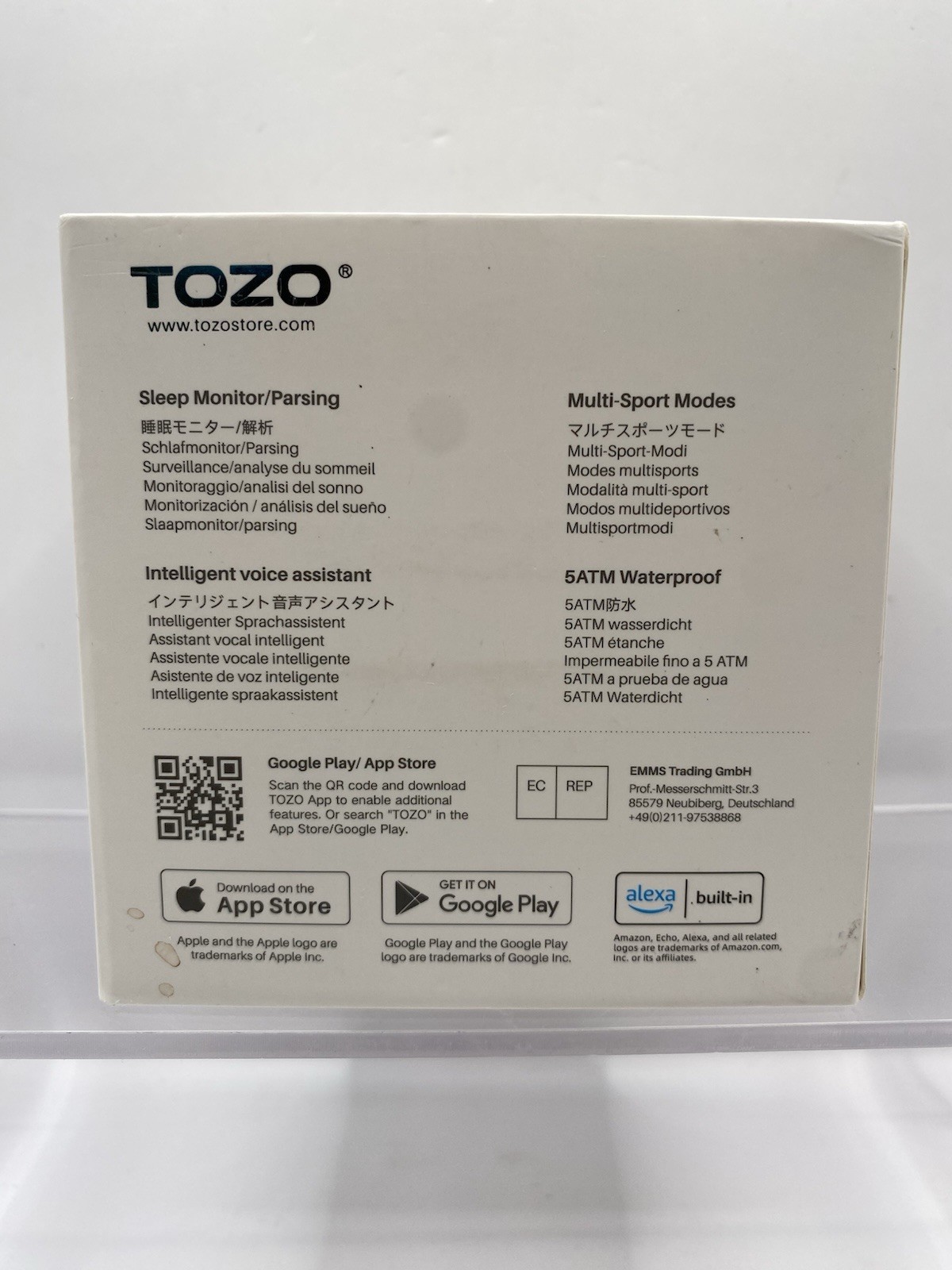 TOZO S2 Smart Watch Alexa Fitness Tracker Heart Monitor Touch Screen Waterproof