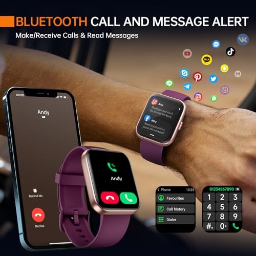 Smart Watch Alexa Built-in Fitness Watch ID208PLUS – Dark Purple
