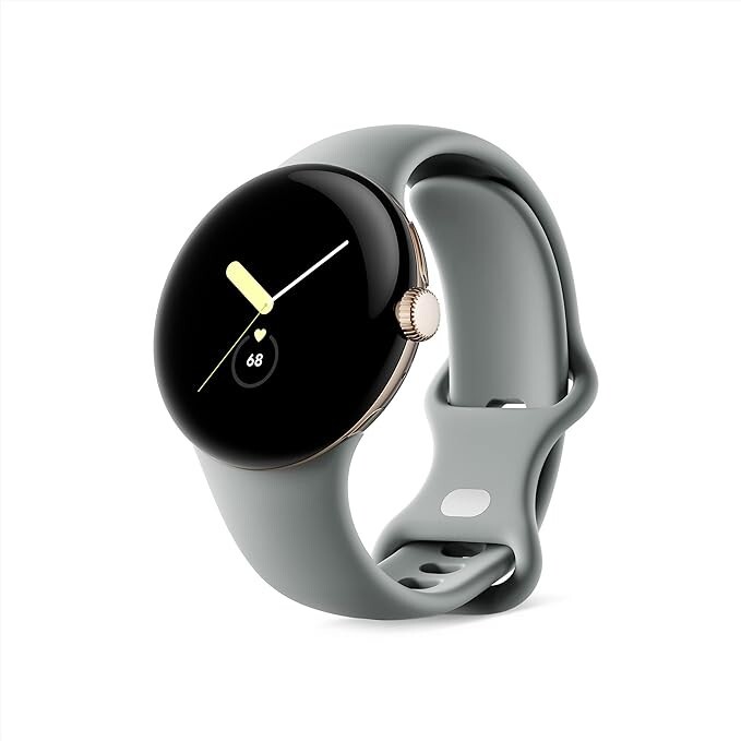 Google Pixel Watch with Fitbit 41mm LTE Champagne Gold Case w/ Hazel Active Band