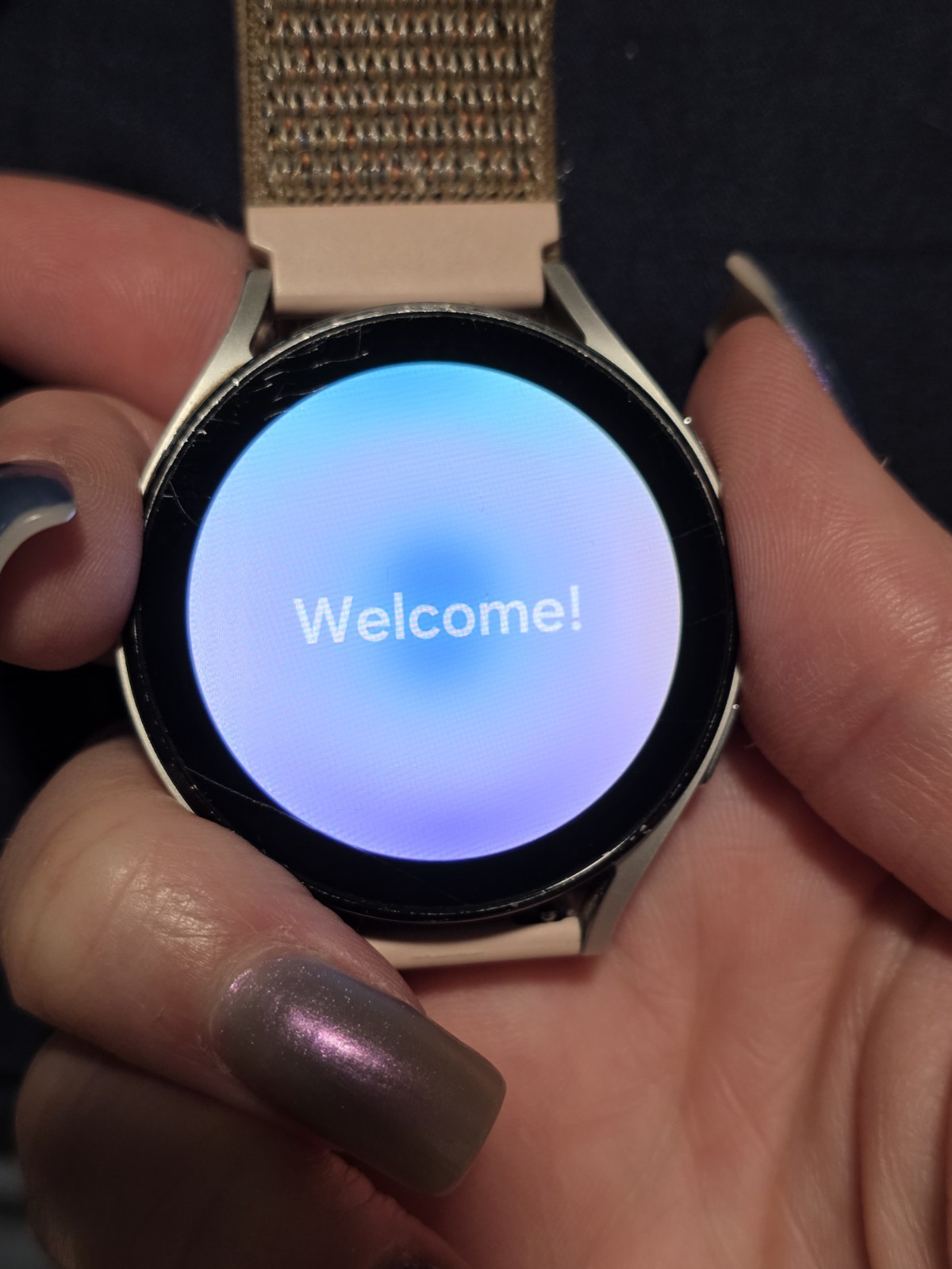 Samsung Galaxy Watch4 SM-R870 44mm Aluminum Case with Fabric Band – Silver…